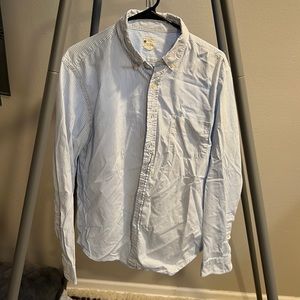 J Crew classic blue/white striped Oxford size l